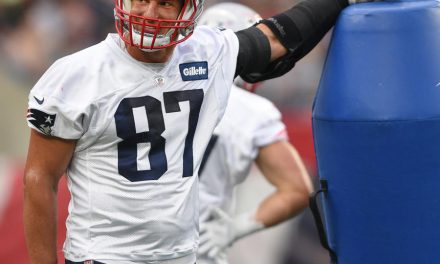 Gronk Is Looking like His Old Happy Self at Camp
