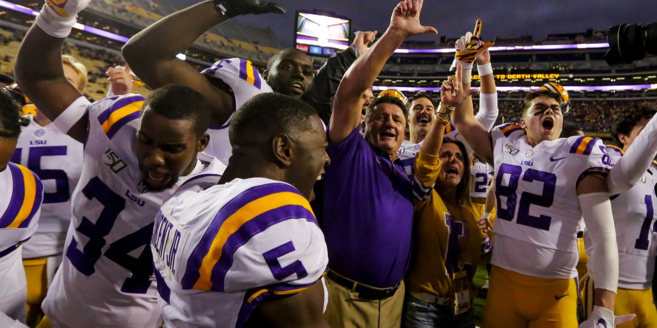 College football odds, lines, schedule for LSU opens at Alabama